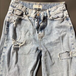Primark Light Blue Super Distressed Ripped Boyfriend Jeans
